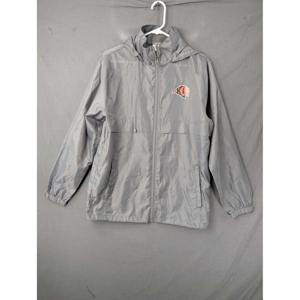 Team 365 TT73 Mens Gray Hooded Windbreaker Jacket Size S